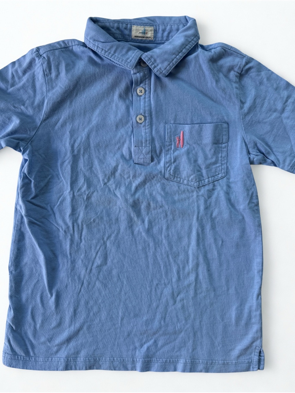 Johnnie-O Light Blue 'Hangin' Out' Polo 100% Cotton Boys Size 8